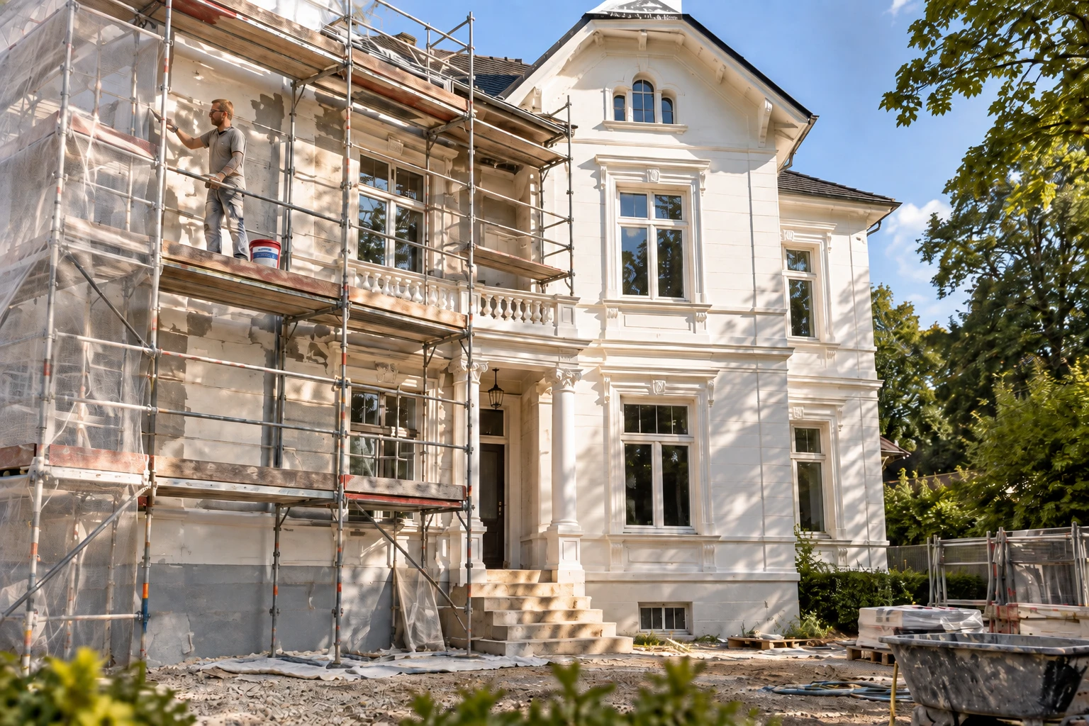 Fassadensanierung an einer Altbau-Villa